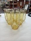 Vintage Anchor Hocking Honey Gold Glass Tumblers Set Of 6