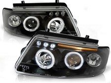 Black Headlights Pair For Vw Passat B5 3b 1996-2001