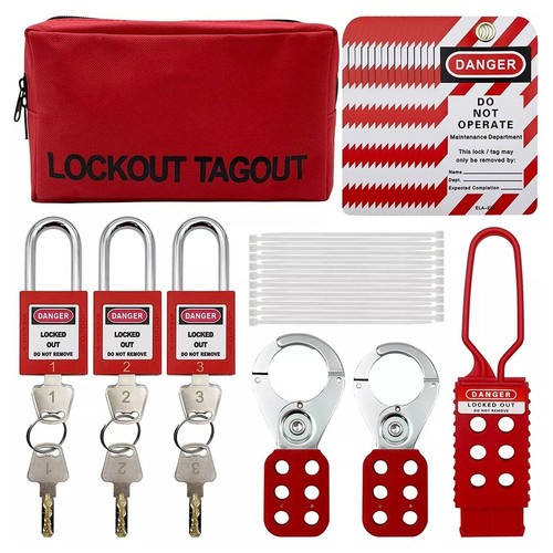 Lockout Tagout Safety Tool Kit with Tags Locking Clips and Accessories ...