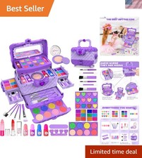 54 Pcs Kids Makeup Kit for Girls, Princess Real Washable Pretend Play Cosmeti...