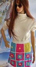 Crochet Granny Square Summer SKIRT, One Size Fits All