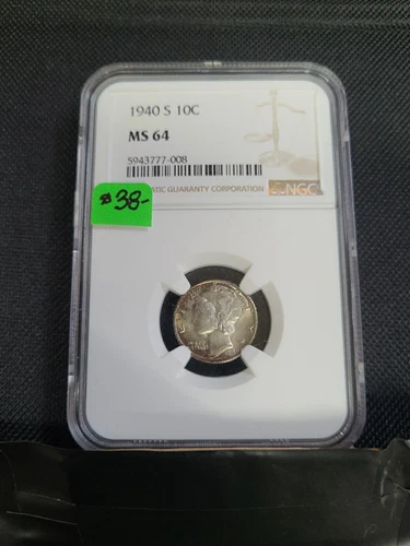 1940-S NGC MS64 SILVER MERCURY DIME
