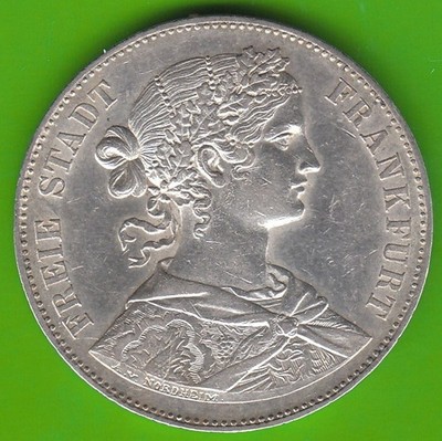 Silver Vereinstaler Taler Frankfurt 1859 in vz lightly cleaned nswleipzig