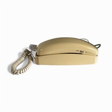 AT T Slimline 230 Telephone, Corded Push Button Beige retro 1990s