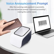1D 2D QR Barcode Scanner USB Wired Desktop Scanner With Voice Prompt