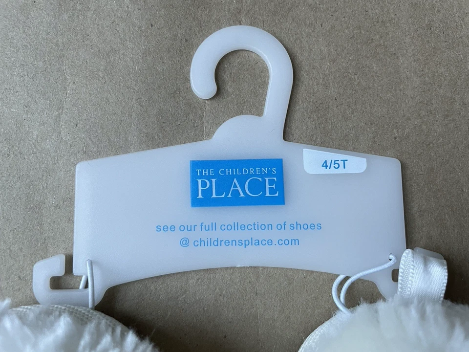 CHILDREN'S PLACE Toddler White SLIPPERS Size 4T - 5T US (UK 4) (EUR 21) NEW - Image 4 of 4