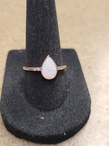 Authentic Rose Gold Plated Sterling Silver Opal Ring Size 7.75