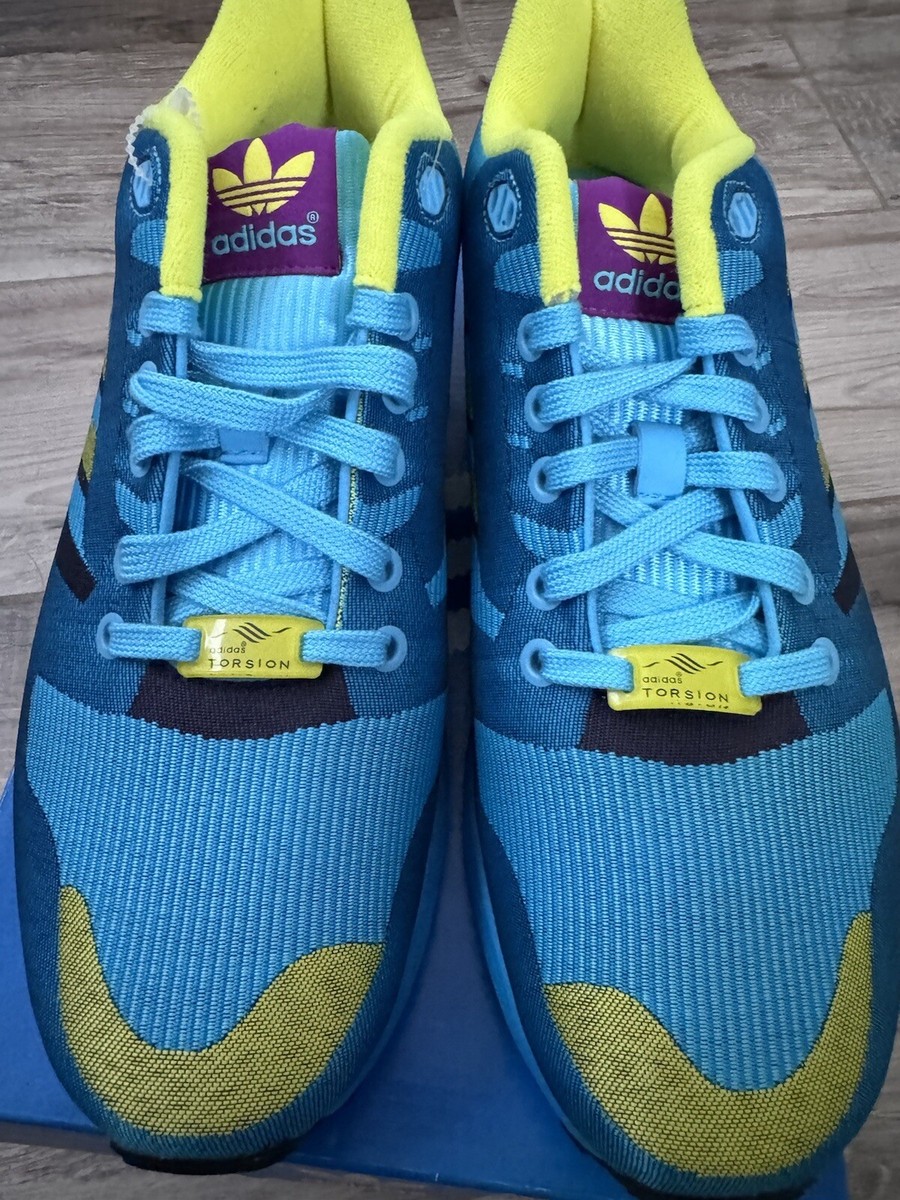 ADIDAS ORIGINALS ZX FLUX WEAVE OG AQUA BLUE PURPLE YELLOW ADIDAS ORIGINALS ZX FLUX WEAVE OG AQUA BLUE PURPLE YELLOW