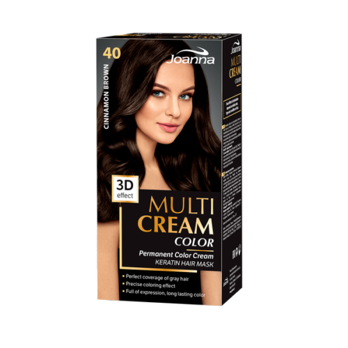 Joanna Multi Cream Permanent Colour Cream Hair Dye 40 Cinnamon Brown - Image 2