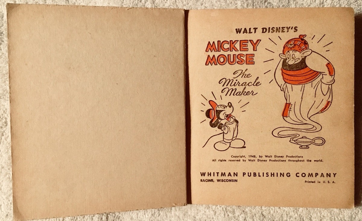 VINTAGE 1948 DISNEY “MICKEY MOUSE IN THE MIRACLE MAKER” BOOK