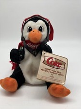 Coca-Cola Penguin Plush W/Aviator helmet, Glasses, Scarf, Coke Bottle All Tags