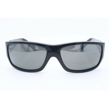 Maui Jim Wassup MJ 123-02 Square Black Sunglasses Gray Polarized Lenses 60.5mm