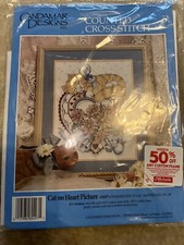 New Candamar Designs Counted Cross Stitch Cat on a Heart 60497