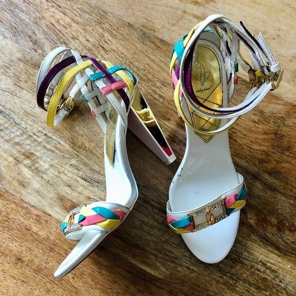 Multicolor strappy heels hot sale