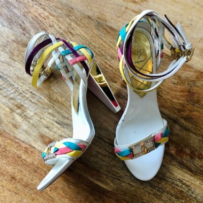 Vintage Y2K Baby Phat Vegan Leather Strappy Multicolor High