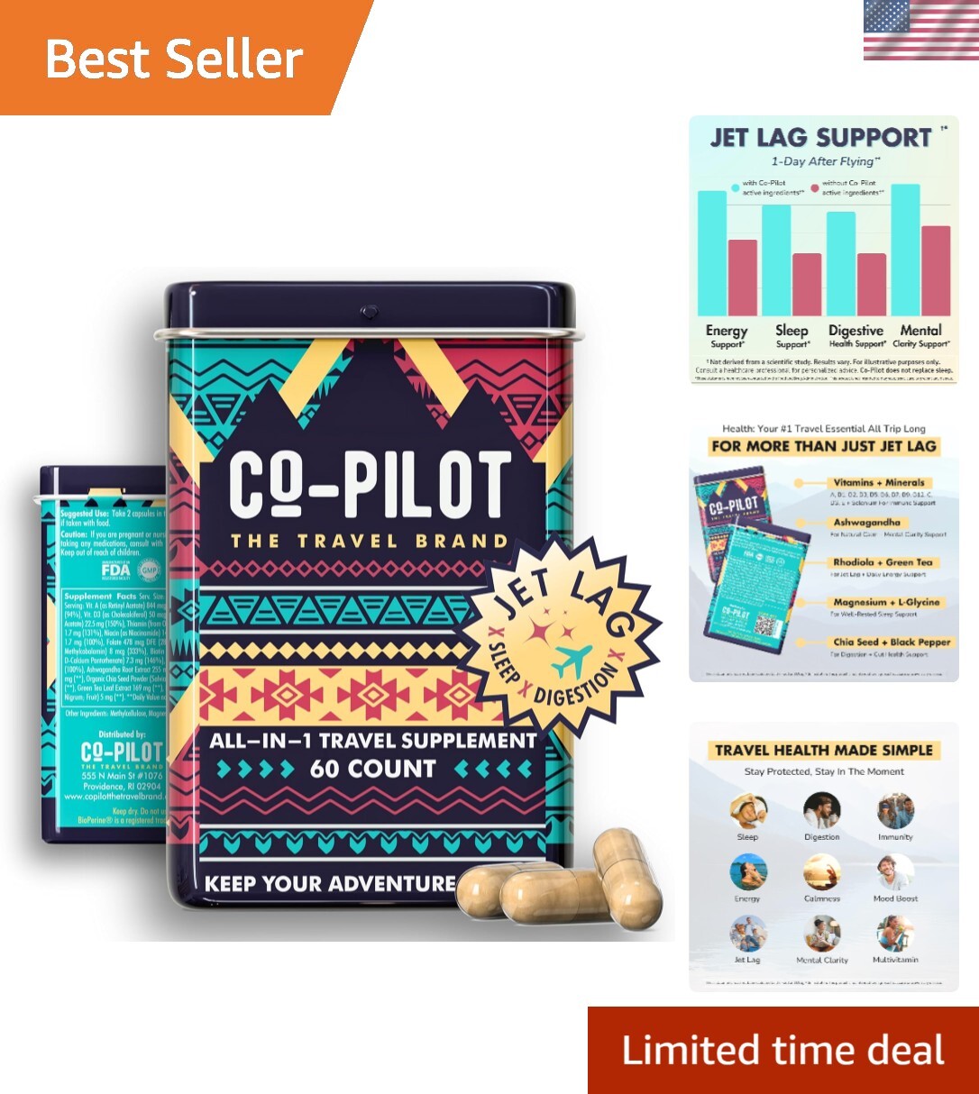 Supplement: Jet Lag Prevention + Immunity, Energy, Digestion Support, Better ...
