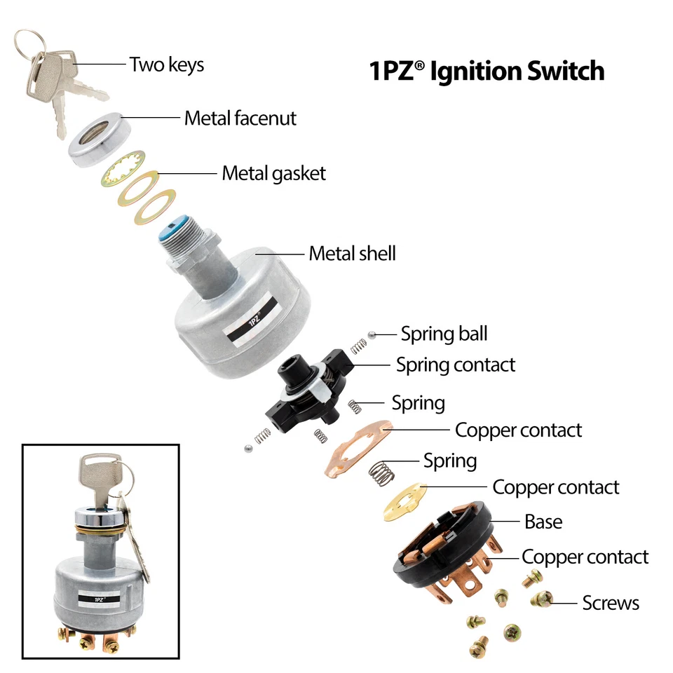 Ignition Starter Key Switch John Deere 650 750 850 950 1050 Yanmar 0808610000 - Image 2 of 4