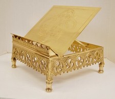 MISAL DE IGLESIA DE LATÓN PULIDO MACIZO / LIBRO / SOPORTE BÍBLICO. SACRAMENTAL - # 214