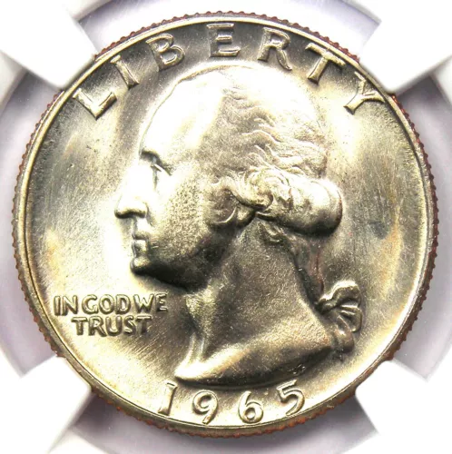 1965 Washington Quarter 25C - Certified NGC MS68 - Rare MS68 - $5,250 NGC Value