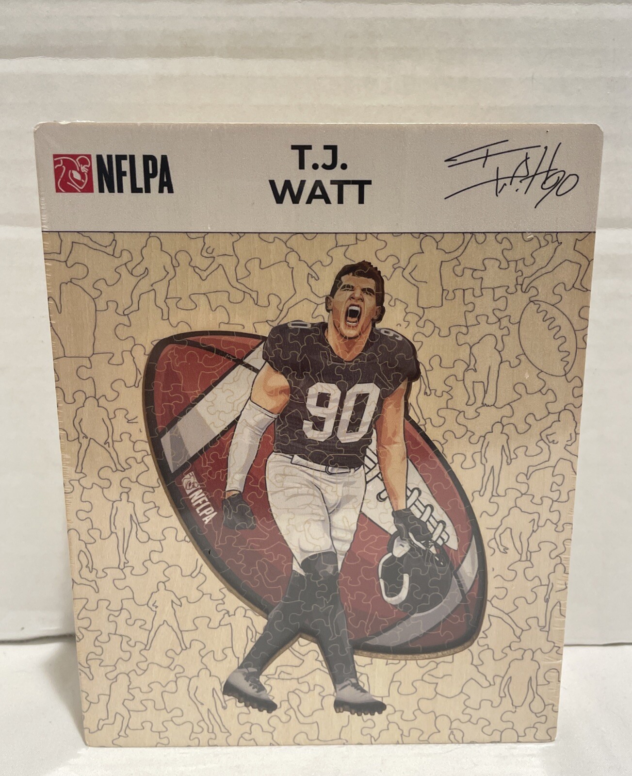 NEW T.J. Watt Nflpa Wood Puzzle Pittsburgh Steelers Factory Sealed