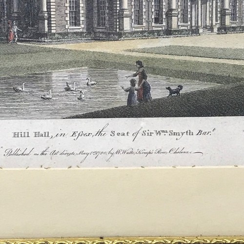 Antiker Gravur Druck von Hill Hall Essex | Schwarz & Gold gerahmt | 11x9" Kunst - Bild 2 von 6