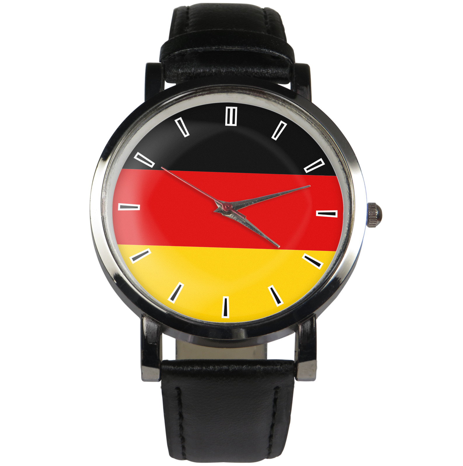 Germany flag wristwatch. Black or brown strap