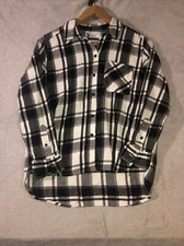 Women  s Long Sleeve Cotton Flannel Button Up Shirt Size Medium