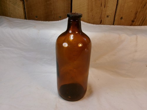Vintage Brown Glass Medicine Bottle - Picture 2 of 4