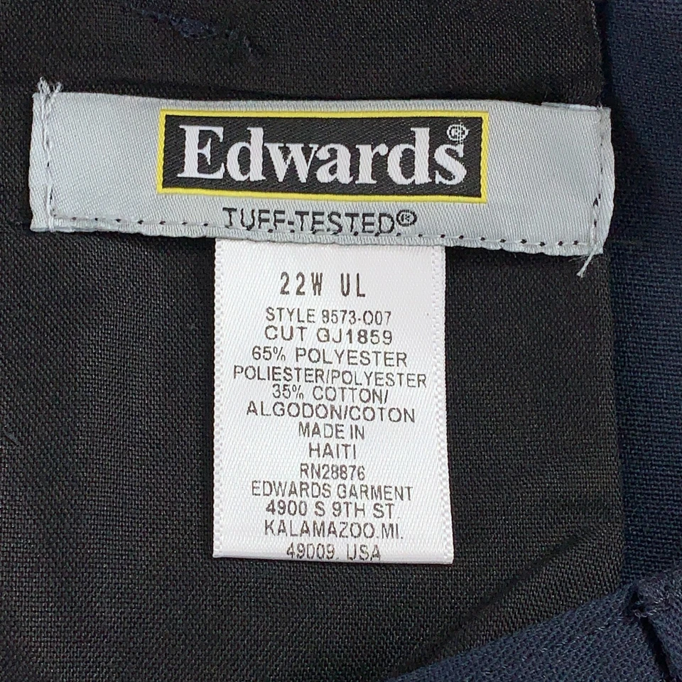 Pantalón de trabajo Edwards para mujer talla 22W azul marino poli algodón chino cargo uniforme 8573 nuevo con etiquetas Foto 3 de 4