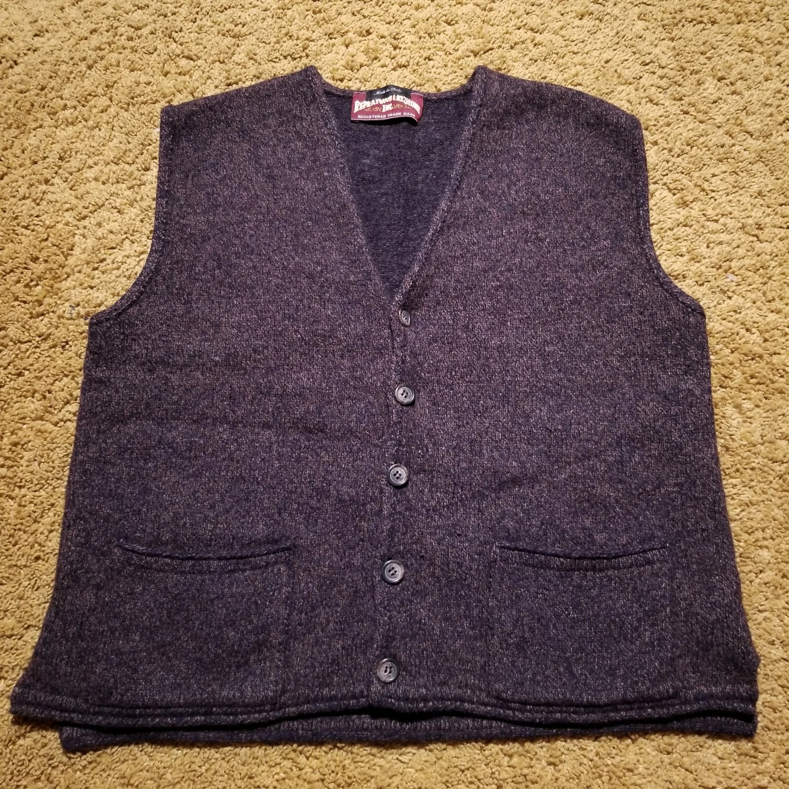 Replay Country Store Inc Pocket Vest Wool Blend Button Up Brown Sz M Italy