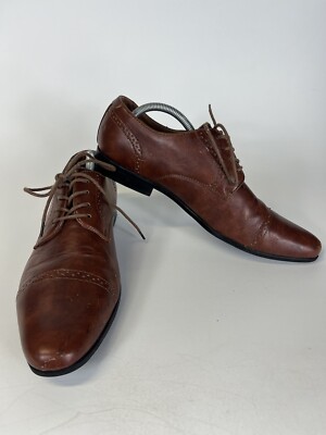 guess brown dress shoes Mens 10 Lace Up Casual Faux Leather Oxford Kids Teen Girls Clothing branch:Air Force Guess sulai cap toe oxford on wear Size:US10
