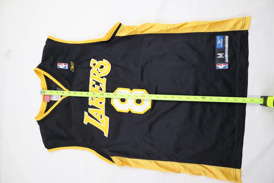 Camiseta de basquete masculina Reebok média (M) Kobe Bryant Lakers preta/amarela #8 - Imagem 4 de 4