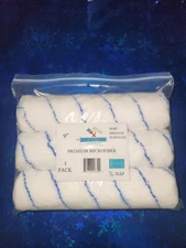 9 inch paint roller covers 3/8 nap 3 Pak resealable bag