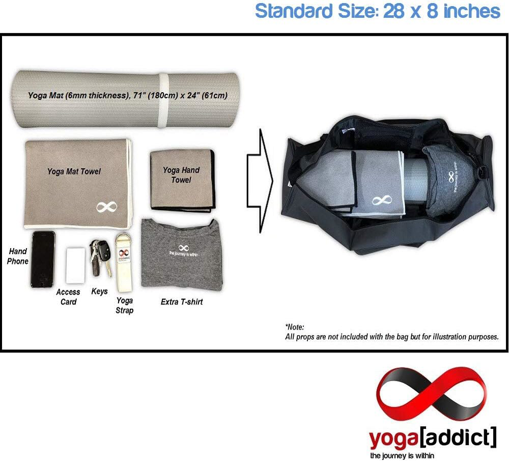 YogaAddict Large Yoga Pilates Mat Bag and Carriers Compact with Pockets