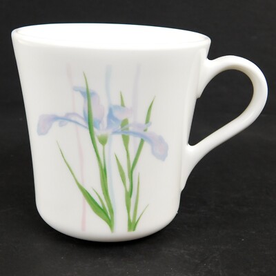 Vintage Corning Ware Corelle Shadow Iris Floral Coffee Tea Cup Mug USA 8 oz.