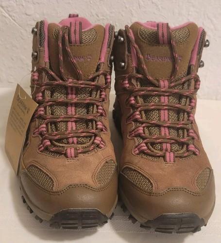 BEARPAW® Ridgewood Suede Mid Hiker Boot with NeverWet™ Technology Brown/Pink 9M