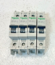 Lot of 4 Schneider Electric C60 10A Multi 9 Single-Pole Circuit Breakers