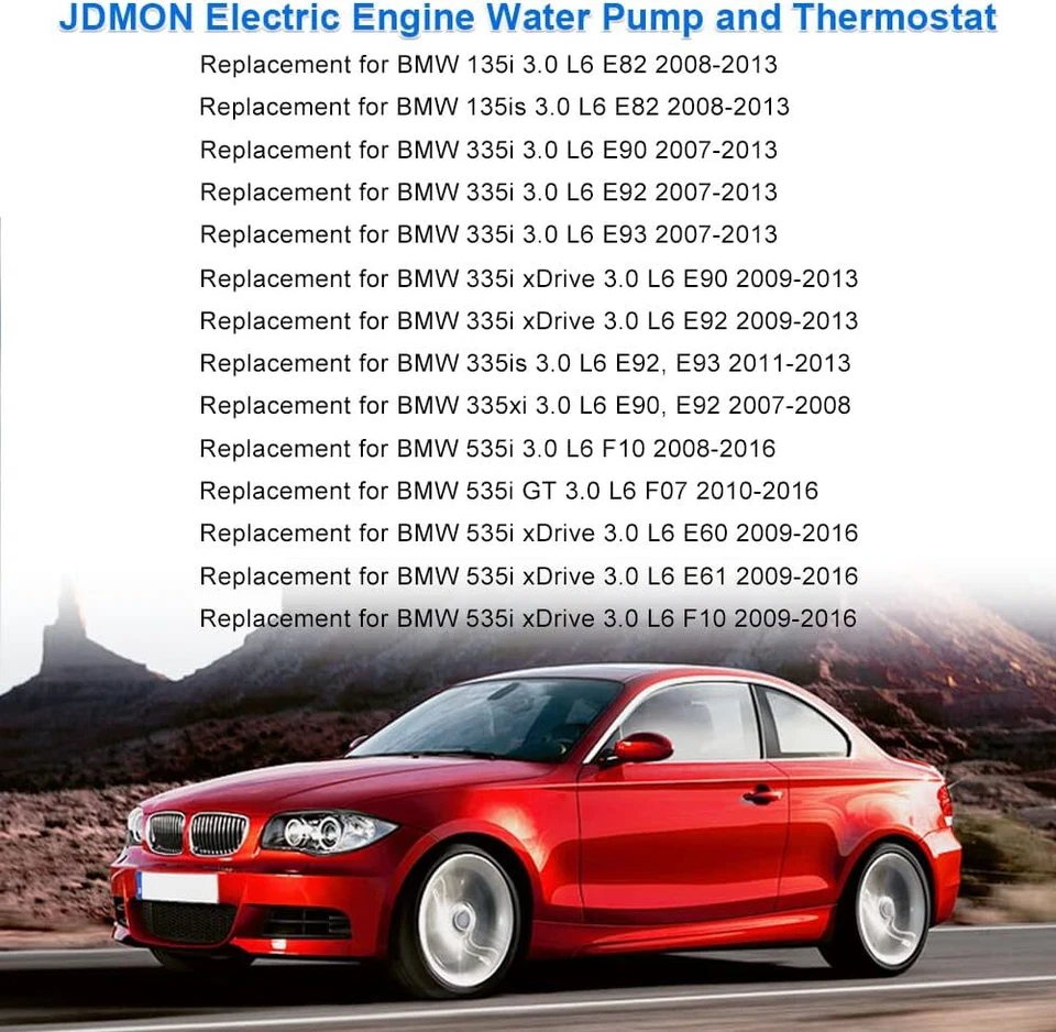 Bomba de água do motor elétrico com termostato para BMW 135i 135is 335i 335xi E82 E90 - Imagem 2 de 4