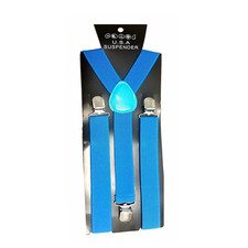 Unisex Blue Retro-Inspired Halloween Costume Cosplay Dress Up Suit Suspenders