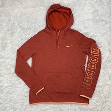 Nike Dri-Fit Womens Hoodie Size M Medium Red/Orange Just Do It Thumbholes