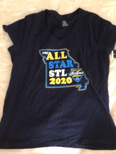 NHL All Star STIL 2020 womens navy blue t shirt nwt sz Large