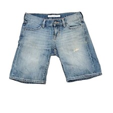 Old Navy Vintage Womens 100 cotton low rise Blue Denim Bermuda Jean Shorts 2009