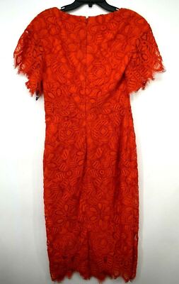 Women's Lela Rose Flutter Sleeve Eyelash Lace Midi Dress, Size 4 - Red