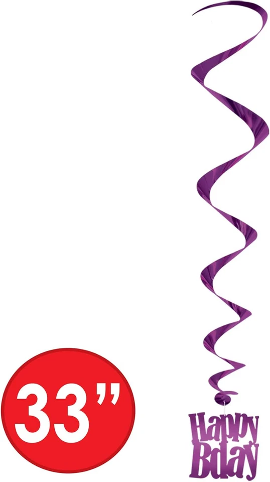 Accesorio de fiesta Happy Birthday Whirls Foto 2 de 4