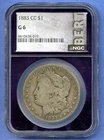 1883 CC NGC G6 Morgan Silver Dollar $1 US Mint 1883-CC G-06 Purple BERT Slab