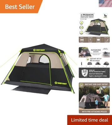 4/6/8 Person Instant Tent, Waterproof Pop Up Tents for Camping with Rainfly, ...