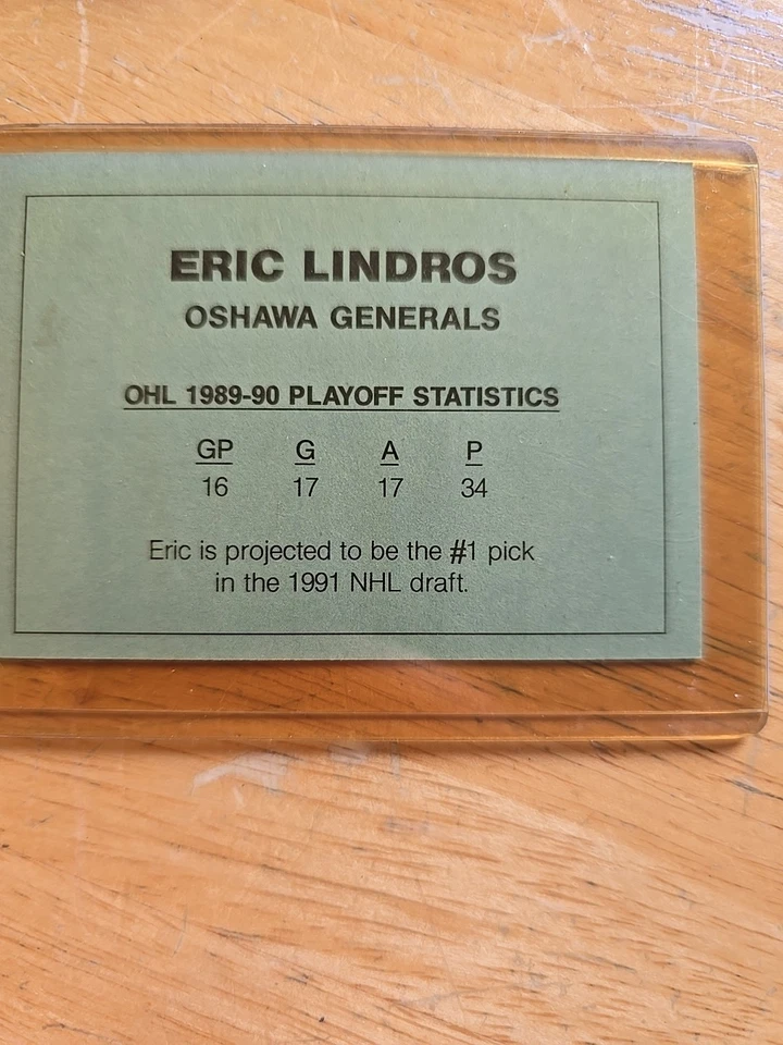 1989-90 Orange Speckled Border Hockey Trading Cards - Eric Lindros - Image 2 of 2