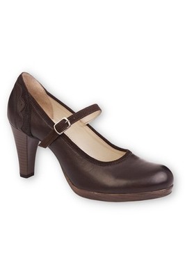 Spieth & Wensky Damen Trachten Dirndl Schuhe Pumps Jette schwarz mokka Wiesn