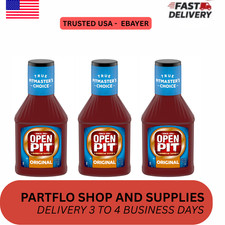 3 Pack Open Pit Authentic Taste Blue Label Original Barbecue Sauce 18 oz Bottles