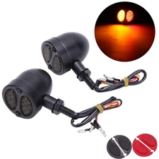 Motorcycle Bullet LED Turn Signal Blinker Bakre Lights For Harley Sportster Dyna